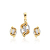 0.38 Ct  Natural Diamond Pendant And Earrings Set 18KT Yellow Gold IGI Certified