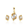 0.38 Ct Natural Diamond Pendant And Earrings Set 18KT Yellow Gold IGI Certified in 18kt Yellow Gold