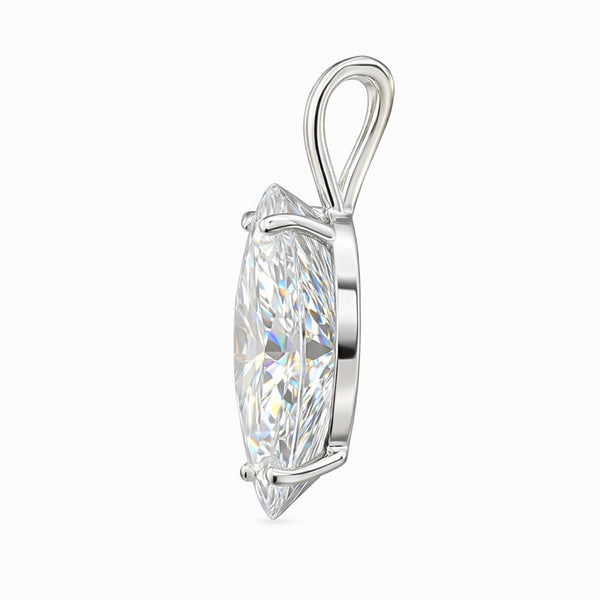 5 ct DEW Marquise Moissanite Pendant in Gold Vermeil Certified Gift for Birthday