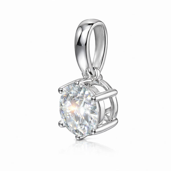 2.60 ct DEW Certified Moissanite Pendant Birthday Gift for Her 18K Gold Plated