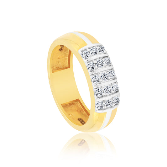 Channel Diamond Rows Men’s Ring