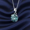 4.35 ct DEW Round Blue Moissanite Certified Pendant in Gold Vermeil Holiday Special