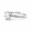 3.20 ct DEW Certified Round Cut White Moissanite Solitaire Ring 18K Gold Plated