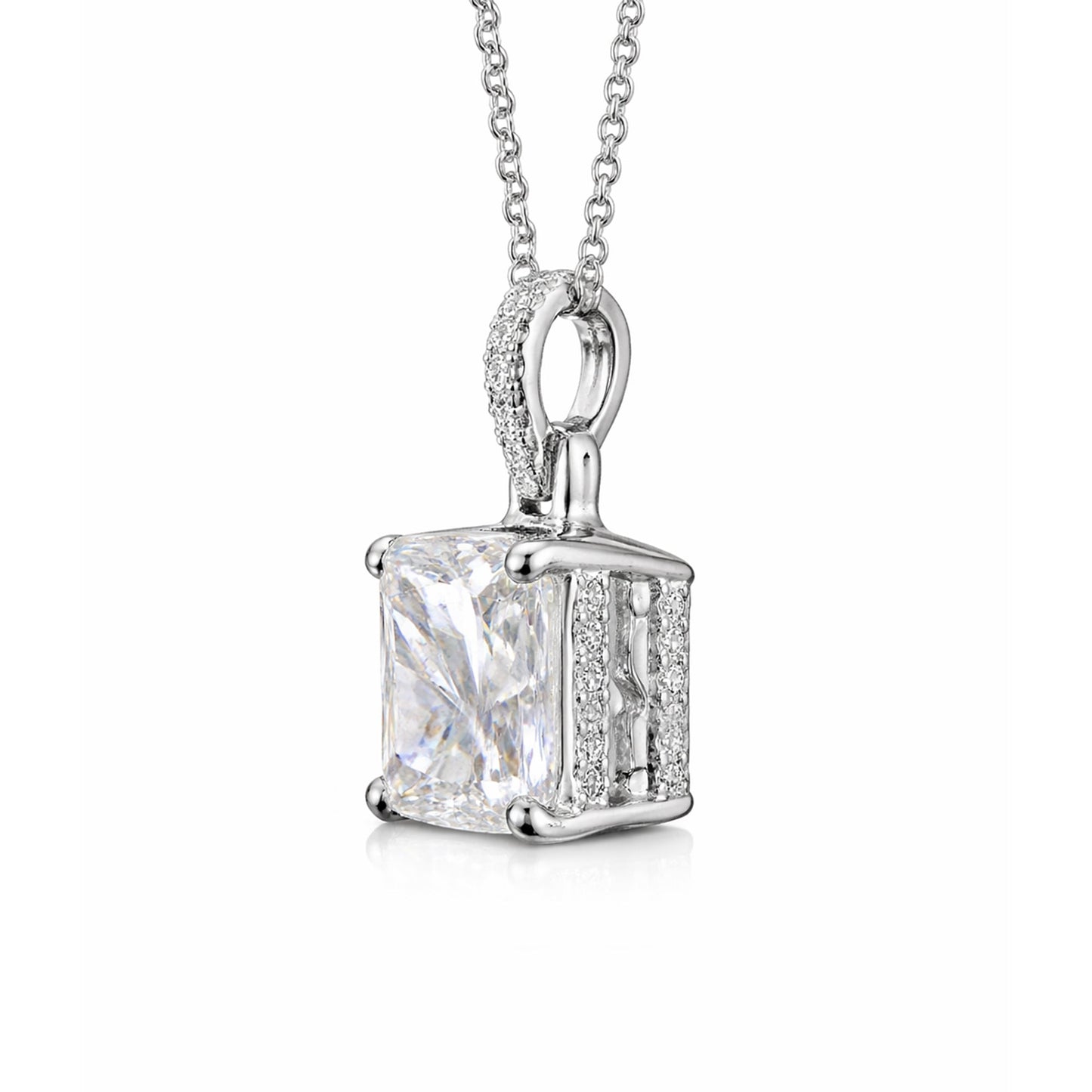 12.50 ct DEW EGL Certified Moissanite Pendant in Gold Vermeil – Back to School Gift