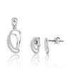 0.49 Ct. Natural Diamond Pendant And Earrings Set 18KT White Gold IGI Certified