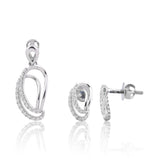 0.49 Ct. Natural Diamond Pendant And Earrings Set 18KT White Gold IGI Certified