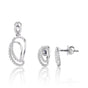 0.49 Ct. Natural Diamond Pendant And Earrings Set 18KT White Gold IGI Certified