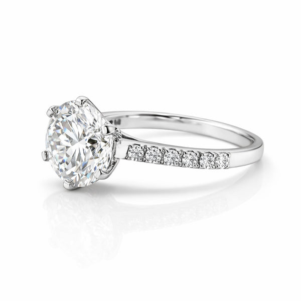 6.00 ct DEW White Moissanite Ring – Thoughtful Labor Day Gift for Her 18K Gold Plated V 18K Gold Plated