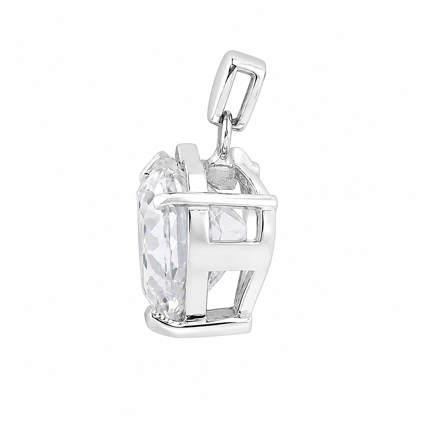 7.50ct DEW White Moissanite Heart Cut Pendant Necklace