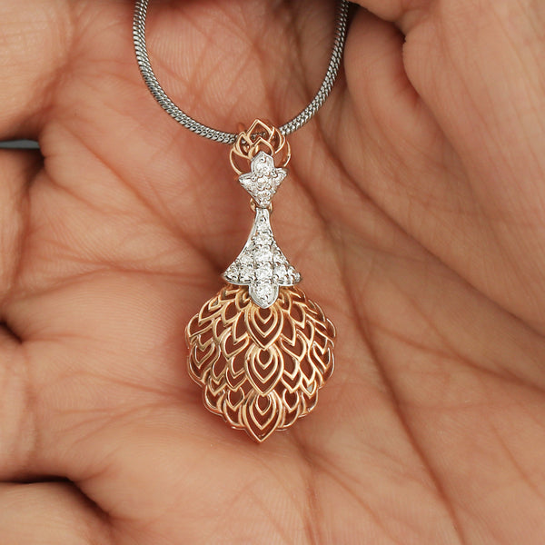0.24 Ct Diamond Pendant Necklace IGI Certified 18K Gold H-I VS Luxury