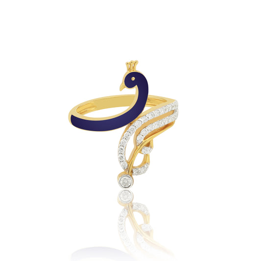Royal Plumage Peacock Diamond Ring
