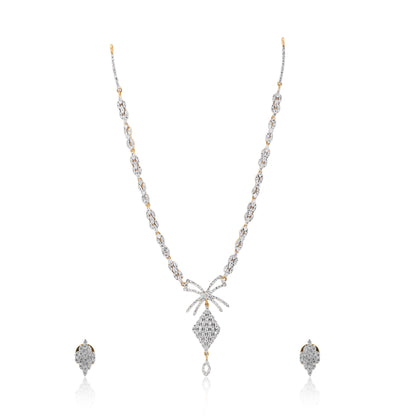Floral Diamond Necklace and Earring Set
