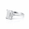 RARE 4.50 ct DEW Radiant Cut Off White Moissanite Ring in Certified 18K Gold Plated Ver 18K Gold Plated