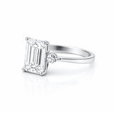 RARE 4.50 ct DEW Radiant Cut Off White Moissanite Ring in Certified 18K Gold Plated Vermeil
