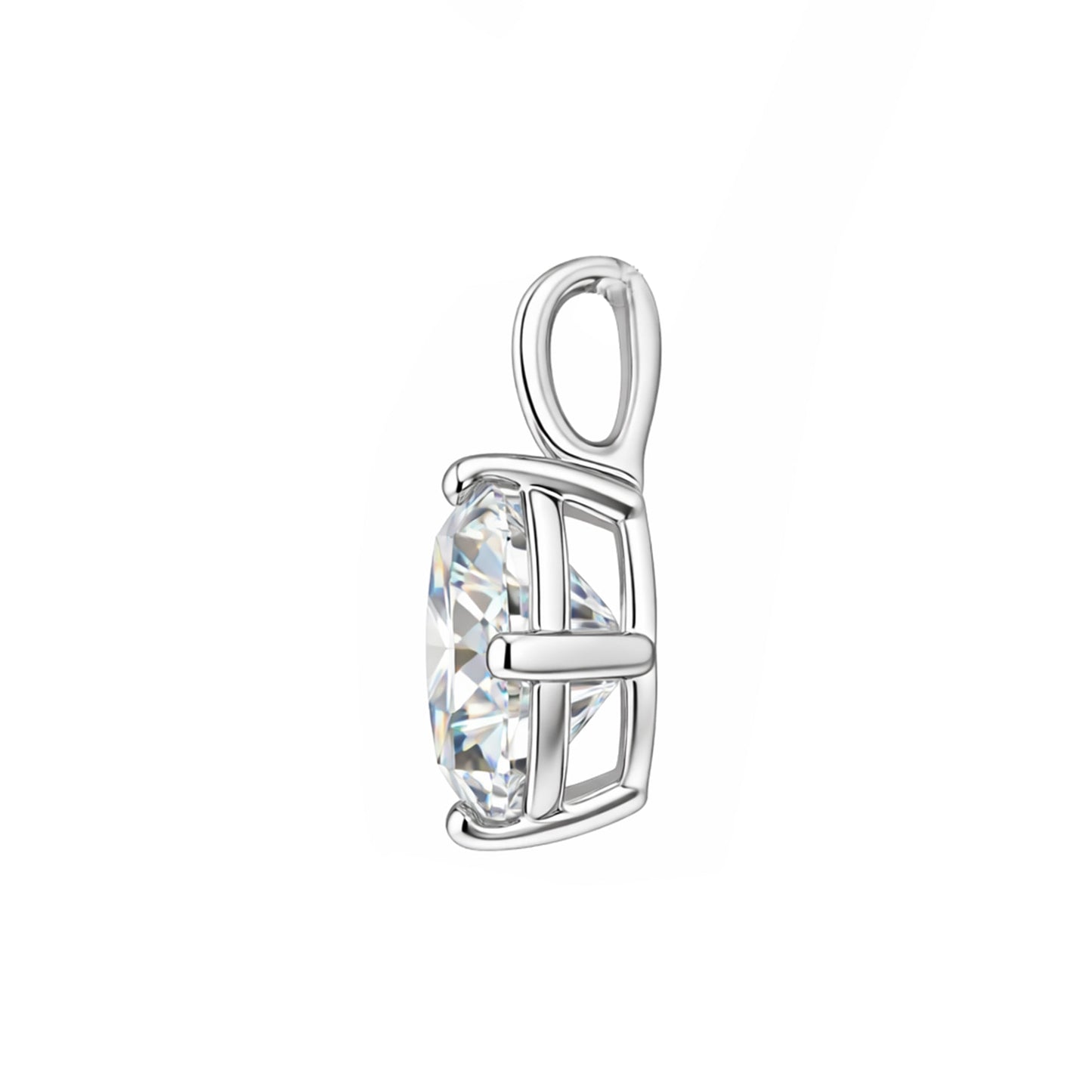 4.20 ct DEW Certified Moissanite Pendant in Gold Vermeil Ideal Gift