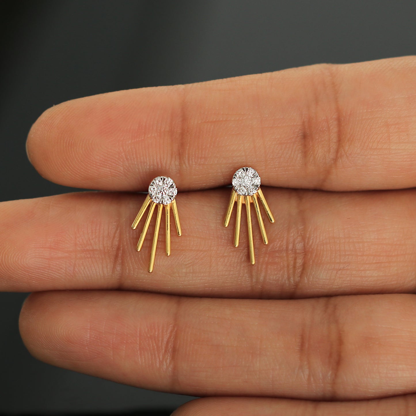 Sunburst Diamond Stud Earrings