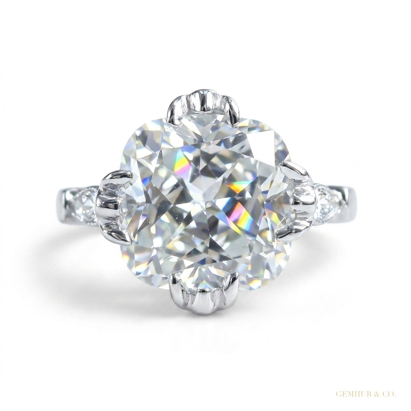 3.00 ct DEW Certified White Moissanite Solitaire Ring – Elegant Jewellery in 18K Gold Pla 18K Gold Plated – white background main image