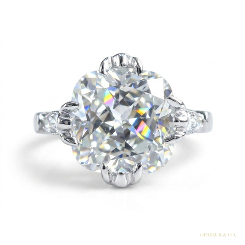 3.00 ct DEW Certified White Moissanite Solitaire Ring – Elegant Jewellery in 18K Gold Pla 18K Gold Plated – white background main image
