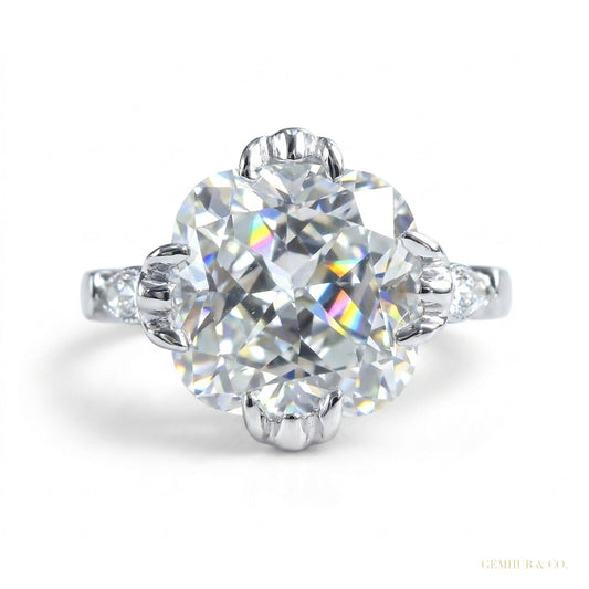 3.00 ct DEW Certified White Moissanite Solitaire Ring – Elegant Jewellery in 18K Gold Pla 18K Gold Plated – white background main image