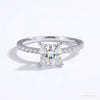 3.10 ct DEW Certified Princess Cut White Solitaire Moissanite Ring 18K Gold Plated Verm 18K Gold Plated – white background main image