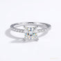 3.10 ct DEW Certified Princess Cut White Solitaire Moissanite Ring 18K Gold Plated Verm 18K Gold Plated