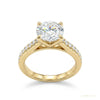 3.10 ct DEW Certified Round Cut Moissanite Solitaire Ring Special Occasion 18K Gold Pla 18K Gold Plated – white background main image