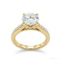 3.10 ct DEW Certified Round Cut Moissanite Solitaire Ring Special Occasion 18K Gold Pla 18K Gold Plated