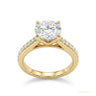 3.10 ct DEW Certified Round Cut Moissanite Solitaire Ring Special Occasion 18K Gold Pla 18K Gold Plated in 18K Gold Plated Vermeil