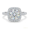 3.14 ct DEW Round Cut White Moissanite Ring – Holiday Engagement Gift 18K Gold Plated V 18K Gold Plated – white background main image