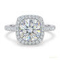 3.14 ct DEW Round Cut White Moissanite Ring – Holiday Engagement Gift 18K Gold Plated V 18K Gold Plated