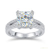 3.15 ct DEW Princess Cut Off White Moissanite Ring – Christmas Gift 18K Gold Plated Ver 18K Gold Plated – white background main image