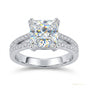 3.15 ct DEW Princess Cut Off White Moissanite Ring – Christmas Gift 18K Gold Plated Ver 18K Gold Plated