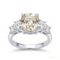 3.18 ct DEW Off White Moissanite Ring Gift for Women – Christmas Sale 18K Gold Plated V 18K Gold Plated