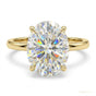 3.20 ct DEW Oval Cut Off White Moissanite Ring Certified Fine Jewellery 18K Gold Plated V 18K Gold Plated