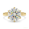 3.25 ct DEW Portuguese Cut White Moissanite Solitaire Ring – Xmas Gift 18K Gold Plated 18K Gold Plated – white background main image