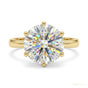 3.25 ct DEW Portuguese Cut White Moissanite Solitaire Ring – Xmas Gift 18K Gold Plated 18K Gold Plated