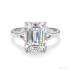 3.25 ct DEW Round Off White Moissanite Solitaire Ring in – Elegant Gift 18K Gold Plated – white background main image