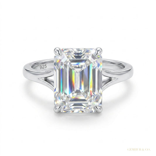 3.25 ct DEW Round Off White Moissanite Solitaire Ring in – Elegant Gift 18K Gold Plated – white background main image