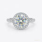 3.25 ct DEW Round Off White Moissanite Solitaire Ring in – Gift Pick 18K Gold Plated Ve 18K Gold Plated