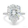 3.25 ct DEW Certified Pear Cut White Moissanite Solitaire Ring 18K Gold Plated – white background main image