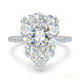 3.25 ct DEW Certified Pear Cut White Moissanite Solitaire Ring 18K Gold Plated