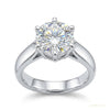 3.30 ct DEW Round Cut White Moissanite Halo Ring in Gift for Engagement 18K Gold Plated – white background main image