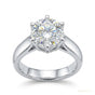 3.30 ct DEW Round Cut White Moissanite Halo Ring in Gift for Engagement 18K Gold Plated
