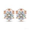 3.40 ct DEW Certified Treated White Moissanite Solitaire Studs Great Shine 18K Gold Pla 18K Gold Plated – white background main image