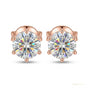 3.40 ct DEW Certified Treated White Moissanite Solitaire Studs Great Shine 18K Gold Pla 18K Gold Plated