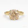 3.45 ct DEW Champagne Treated Moissanite Solitaire Ring in Certified 18K Gold Plated Ve 18K Gold Plated – white background main image