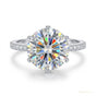 3.5 ct DEW Certified White Round Cut Moissanite Solitaire Ring Romantic Gift 18K Gold P 18K Gold Plated