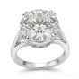 3.50 ct DEW Certified Round Cut White Moissanite Solitaire Ring In 18K Gold Plated Verm 18K Gold Plated