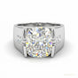 3.50 ct DEW Certified White Moissanite Ring in – Christmas Gift for Her 18K Gold Plated