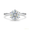 3.50 ct DEW Certified White Round Cut Moissanite Solitaire Ring 18K Gold Plated – white background main image